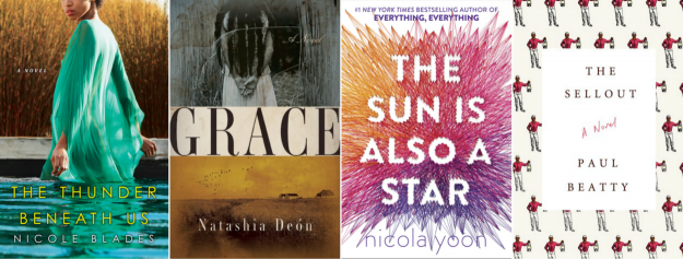 the thunder beneath us, grace review, nicola yoon, the sun is also a star review, the sellout review, february reads