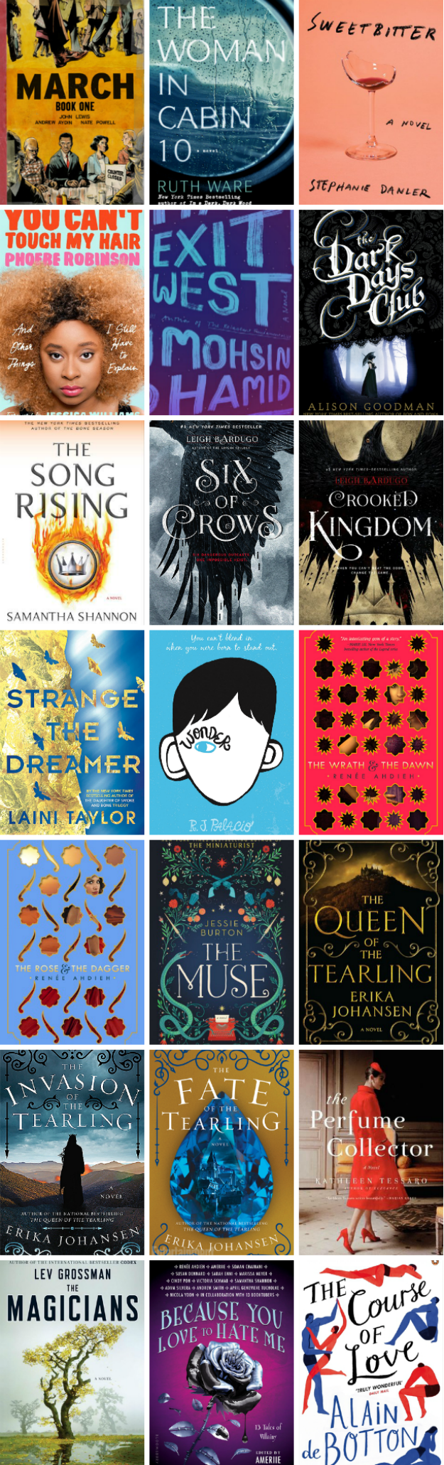  july reads, summer reads, wonder book review, the course of love review, six of crows review, sweetbitter review, because you love to hate me review, exit west review